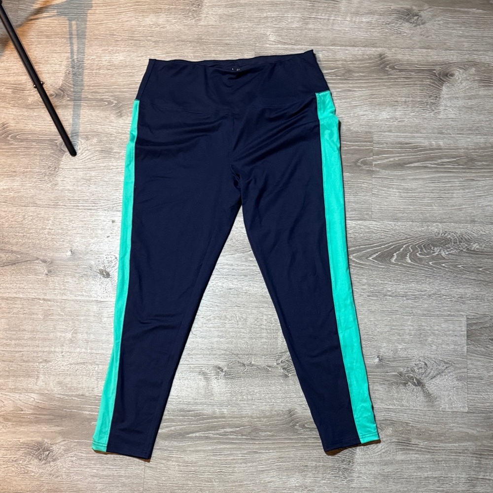 Belle by Kim Gravel Navy and Teal Joggers